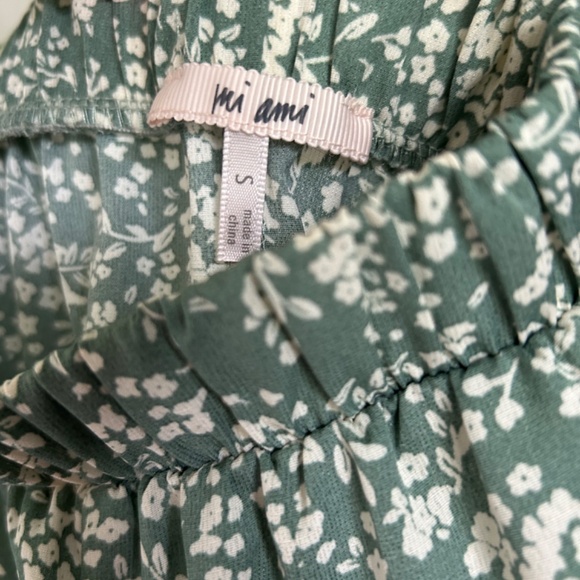 Mi Ami Floral Ruffle Green Skirt - Picture 2 of 3